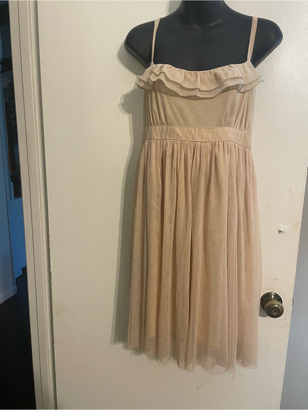 Ladies Cream Ruffle Tulle Dress - Elegant Party Dress